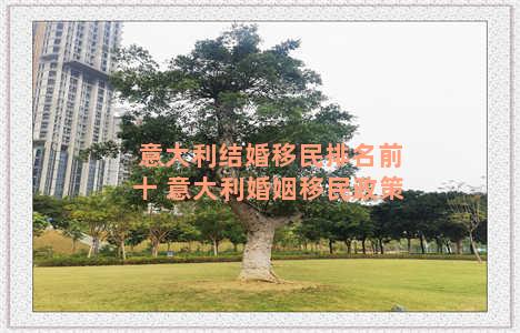 意大利结婚移民排名前十 意大利婚姻移民政策